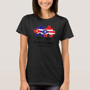Camiseta Bandeira metade cubana metade dominicana Mapa Comb