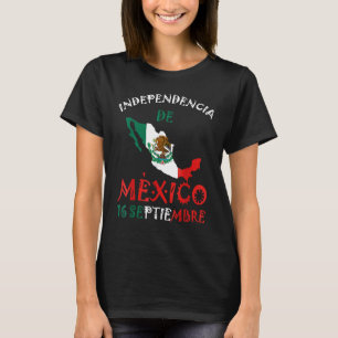 Camiseta Bandeira mexicana de 16 de setembro