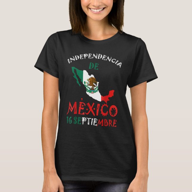 Camiseta Bandeira mexicana de 16 de setembro (Frente)