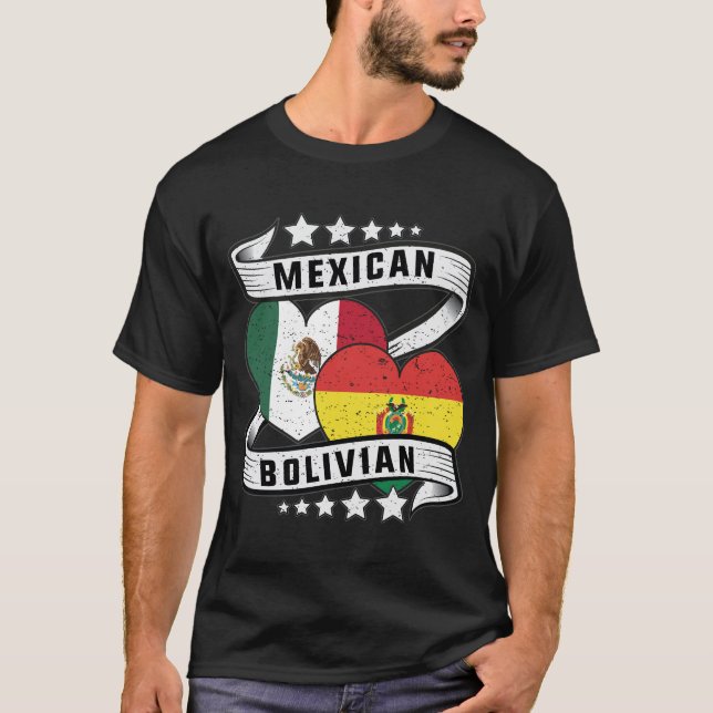 Camiseta Bandeira Mexicana E Bolívia (Frente)