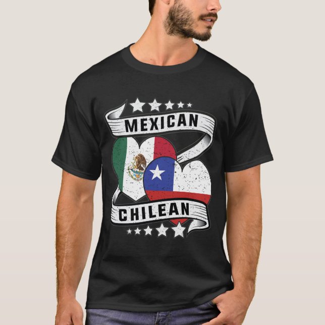 Camiseta Bandeira Mexicana E Chilena (Frente)