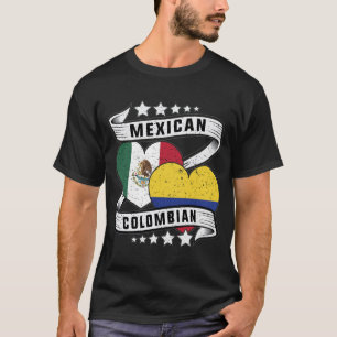 Camiseta Bandeira Mexicana E Colombiana
