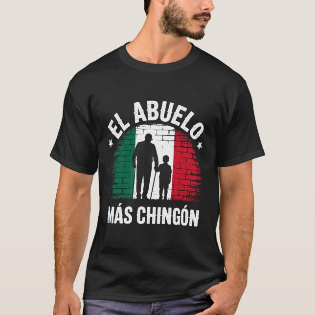Camiseta Bandeira mexicana El Abuelo Más Chingón Avô Gráfic (Frente)
