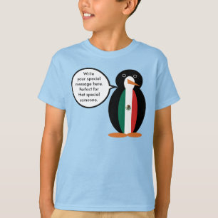 Camiseta Bandeira mexicana falando sobre Menina Penguin Boy