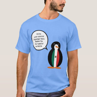 Camiseta Bandeira Mexicana Falando Sra. Penguin Masculino 