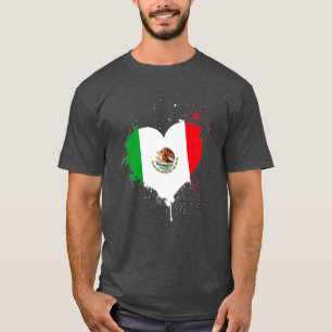 Camiseta Bandeira Mexicana Heart Viva México