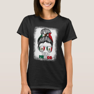 Camiseta Bandeira Mexicana Para Mulheres Viva México Mensag