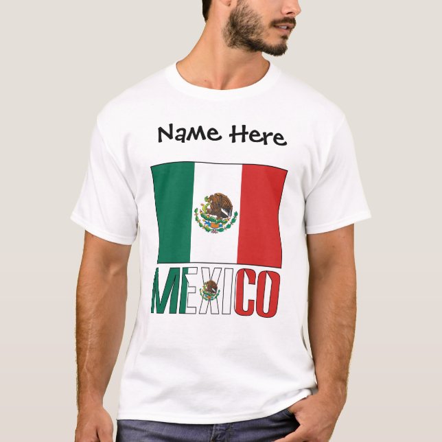 Camiseta Bandeira mexicana Personalizada (Frente)