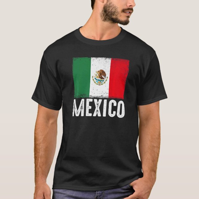 Camiseta Bandeira Mexicana Vintage Futebol Patriótico Nostá (Frente)