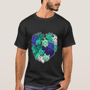 Camiseta Bandeira MLM Gato Coração Fofo Orgulho Gay Masculi