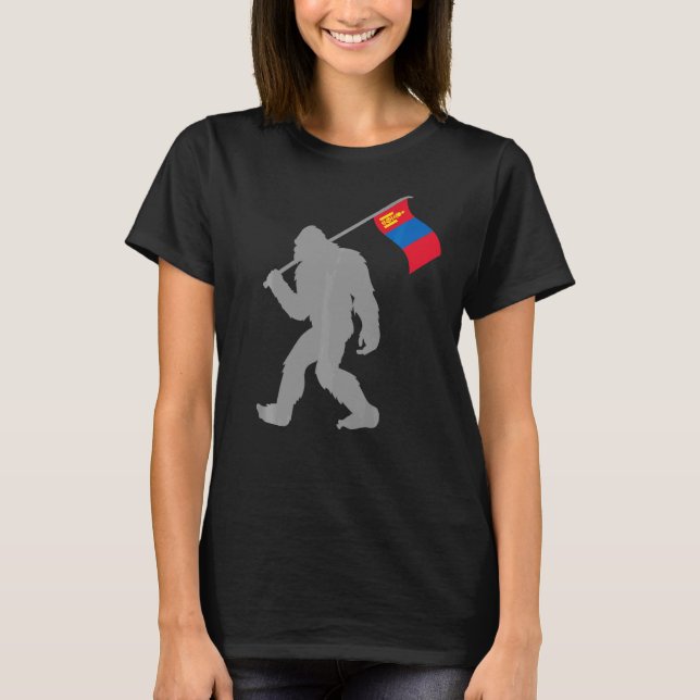 Camiseta Bandeira Mongol Ou Mongólia Na Bandeira Da Mongóli (Frente)