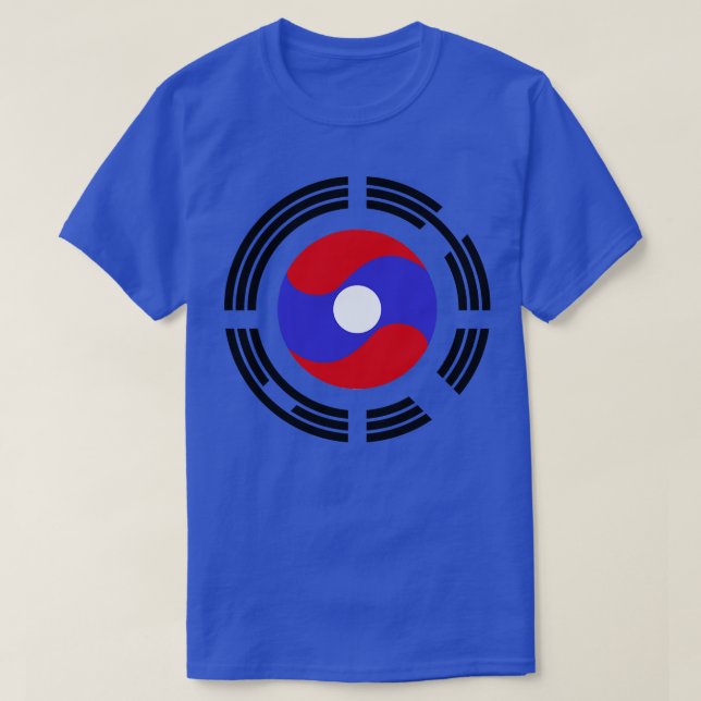 Camiseta Bandeira Multinacional do Laos Coreano (Frente do Design)
