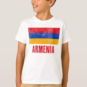 Camiseta Bandeira Nacional da Armênia (Grunge Look)
