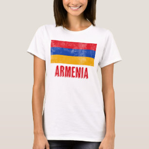 Camiseta Bandeira Nacional da Armênia (Grunge Look)
