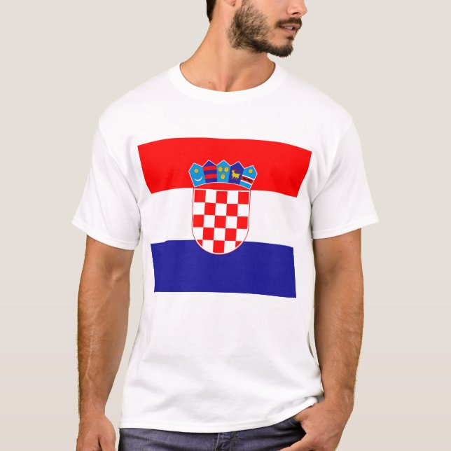 Camiseta Bandeira nacional da Croácia Zastava Hrvatske (Frente)