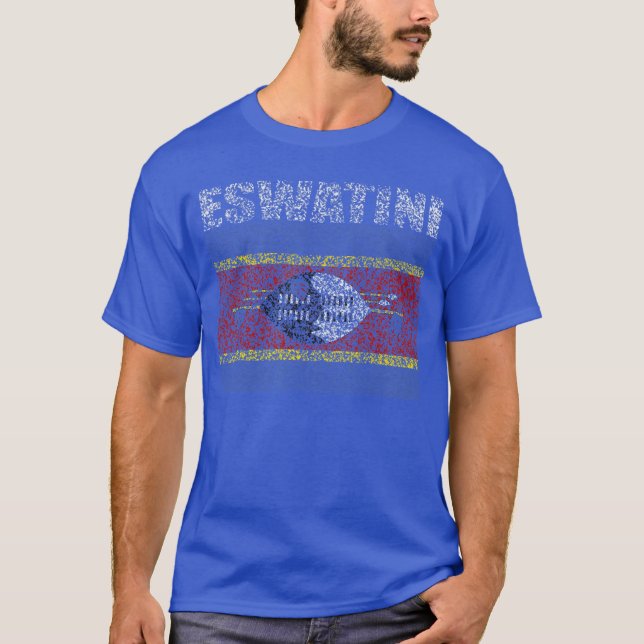 Camiseta Bandeira Nacional da Eswatini presente de lembranç (Frente)
