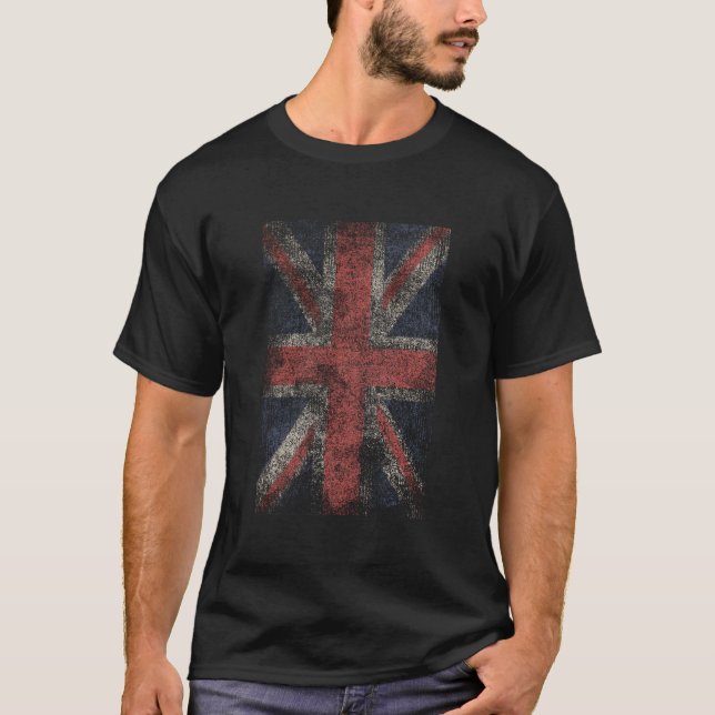 Camiseta Bandeira Nacional da Grã-Bretanha Union Jack Distr (Frente)