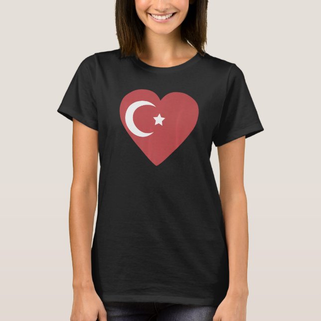Camiseta Bandeira nacional da Turquia souvenir para homens  (Frente)