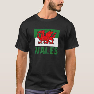 Camiseta Bandeira nacional de rugby do País de Gales fã de 