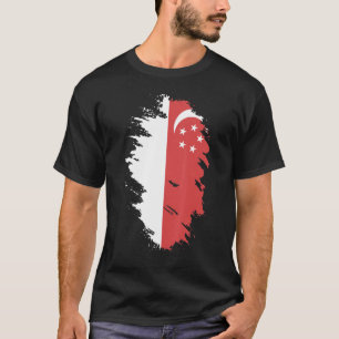 Camiseta Bandeira Nacional de Singapura souvenir para homen