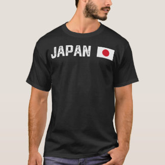 Camiseta Bandeira Nacional do Japão Retro Desgastada