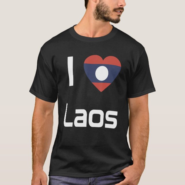 Camiseta Bandeira Nacional do Laos, souvenir para homens 2 (Frente)