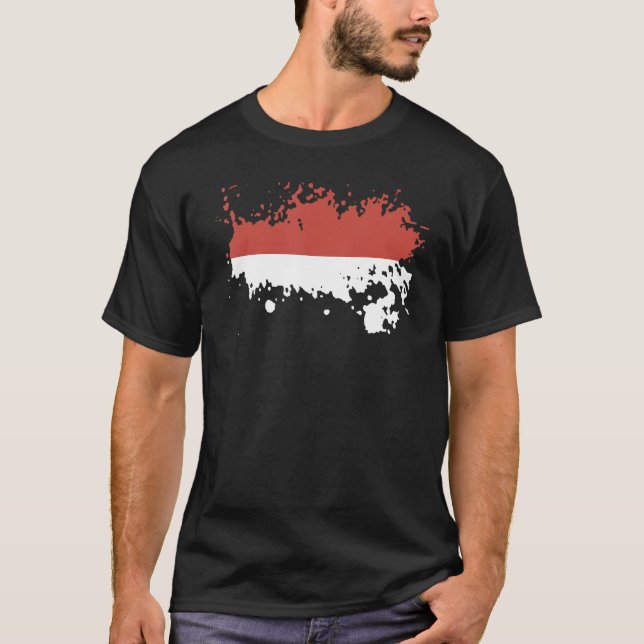 Camiseta Bandeira Nacional do Mônaco souvenir para homens 1 (Frente)
