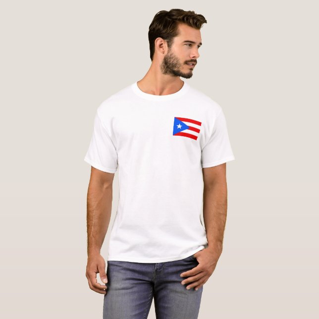 Camiseta Bandeira nacional do mundo de Puerto Rico (Frente Completa)