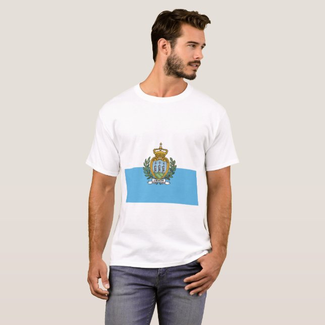 Camiseta Bandeira nacional do mundo de San Marino (Frente Completa)