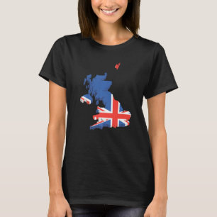 Camiseta Bandeira nacional do souvenir britânico para homen