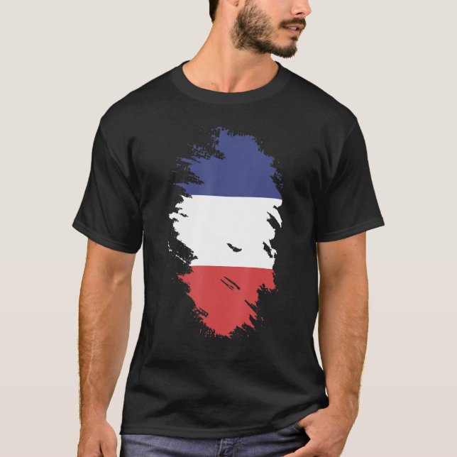 Camiseta Bandeira Nacional do Souvenir da França para homen (Frente)