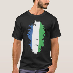 Camiseta Bandeira Nacional do Souvenir da Serra Leoa para h