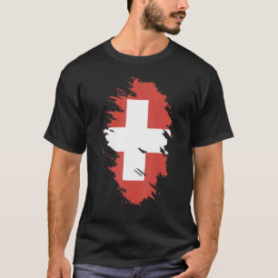 Camiseta Bandeira Nacional do souvenir da Suiça para as mul