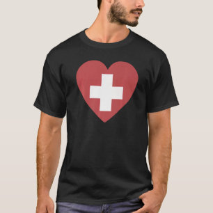 Camiseta Bandeira Nacional do souvenir da Suiça para homens
