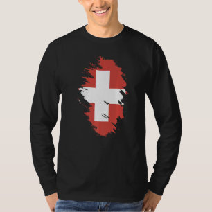 Camiseta Bandeira Nacional do souvenir da Suiça para homens