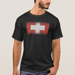 Camiseta Bandeira Nacional do souvenir da Suiça para homens