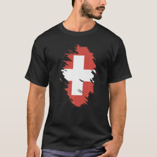 Camiseta Bandeira Nacional do souvenir da Suiça para homens