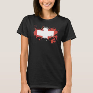 Camiseta Bandeira Nacional do souvenir da Suiça para homens