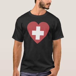 Camiseta Bandeira Nacional do souvenir da Suiça para homens