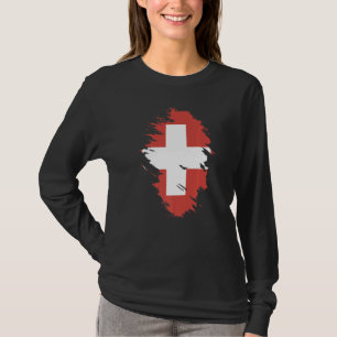 Camiseta Bandeira Nacional do souvenir da Suiça para homens