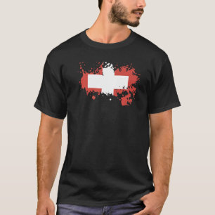 Camiseta Bandeira Nacional do souvenir da Suiça para homens