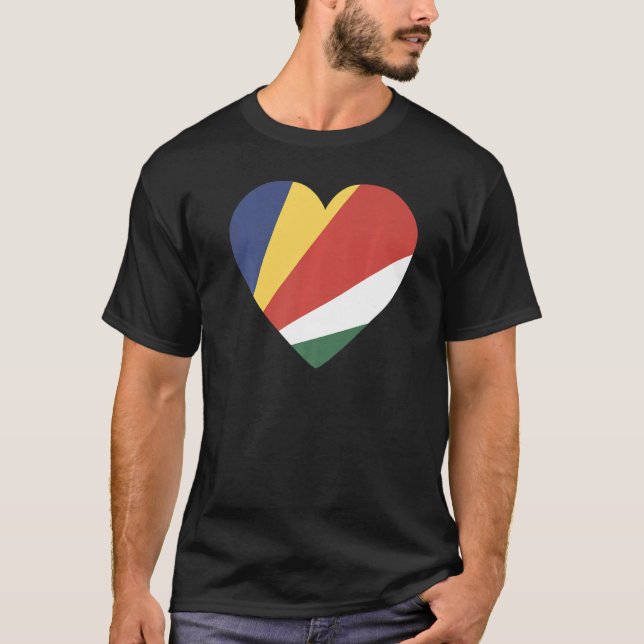 Camiseta Bandeira nacional do souvenir das Seicheles para a (Frente)