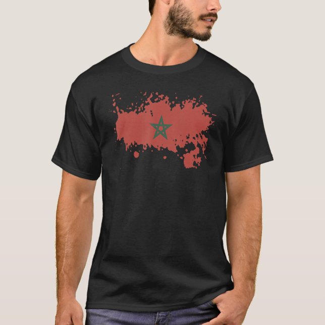 Camiseta Bandeira Nacional do Souvenir de Marrocos para hom (Frente)