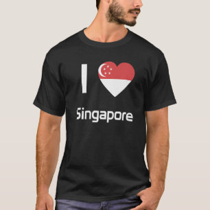 Camiseta Bandeira Nacional do souvenir de Singapura para mu