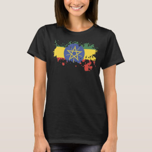 Camiseta Bandeira Nacional do Souvenir Etíope para mulheres