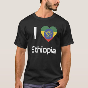 Camiseta Bandeira Nacional do Souvenir Etíope para mulheres