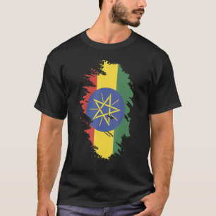 Camiseta Bandeira Nacional do Souvenir Etíope para mulheres
