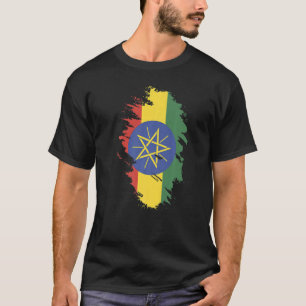 Camiseta Bandeira Nacional do Souvenir Etíope para mulheres
