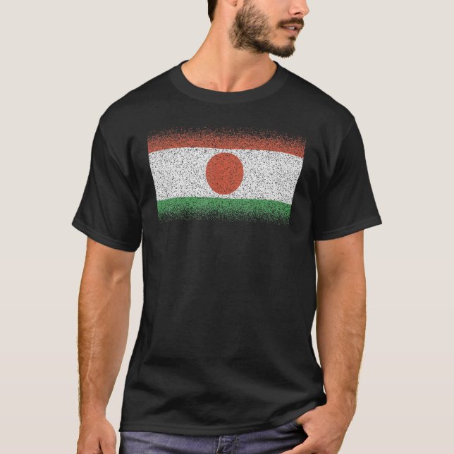 Camiseta Bandeira Nacional do Souvenir Níger para mulheres  (Frente)