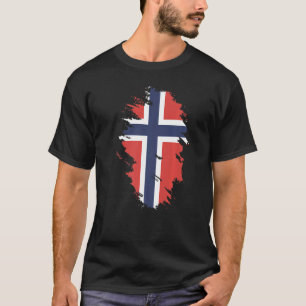 Camiseta Bandeira Nacional do Sumário da Noruega para homen